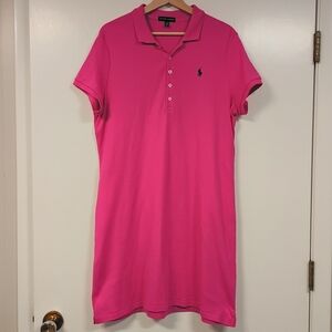 Ralph Lauren Pink Polo Dress Women's Size XL Short Sleeve 100% Cotton